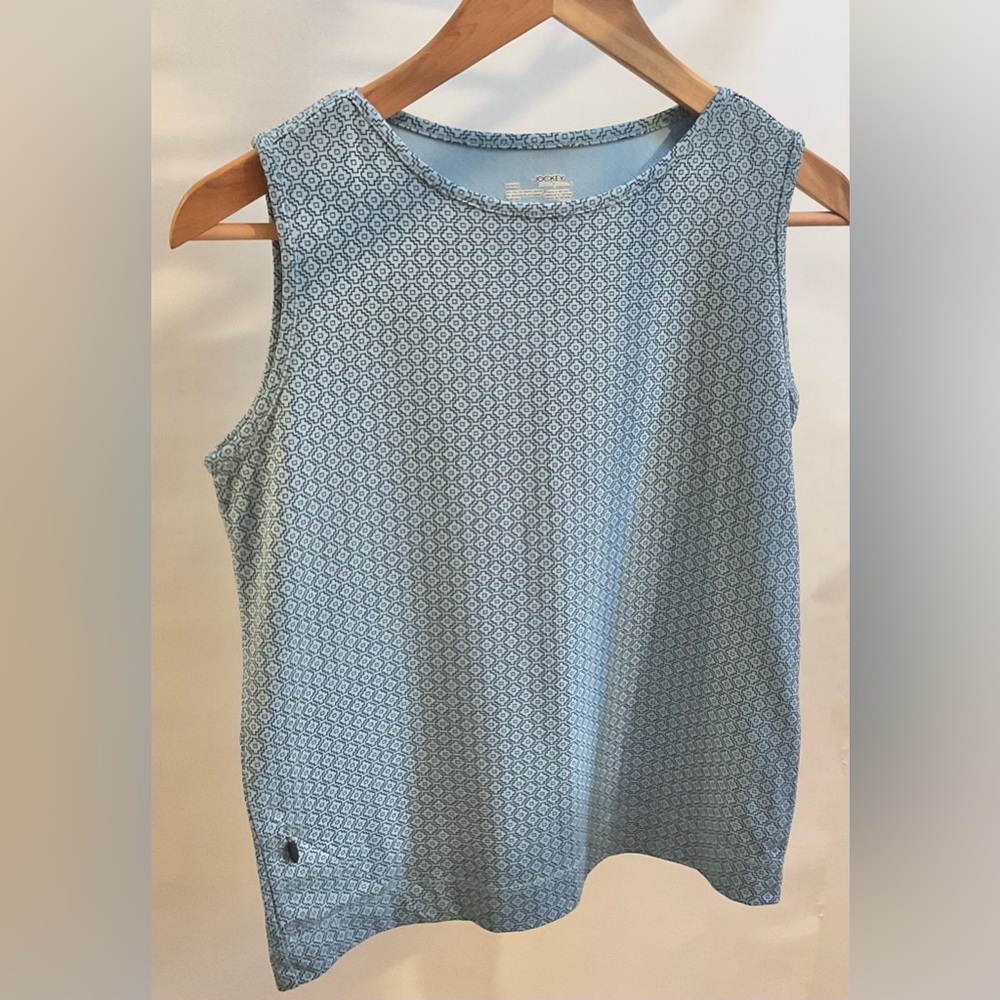 Blue Patterned Sleeveless Top by Jockey